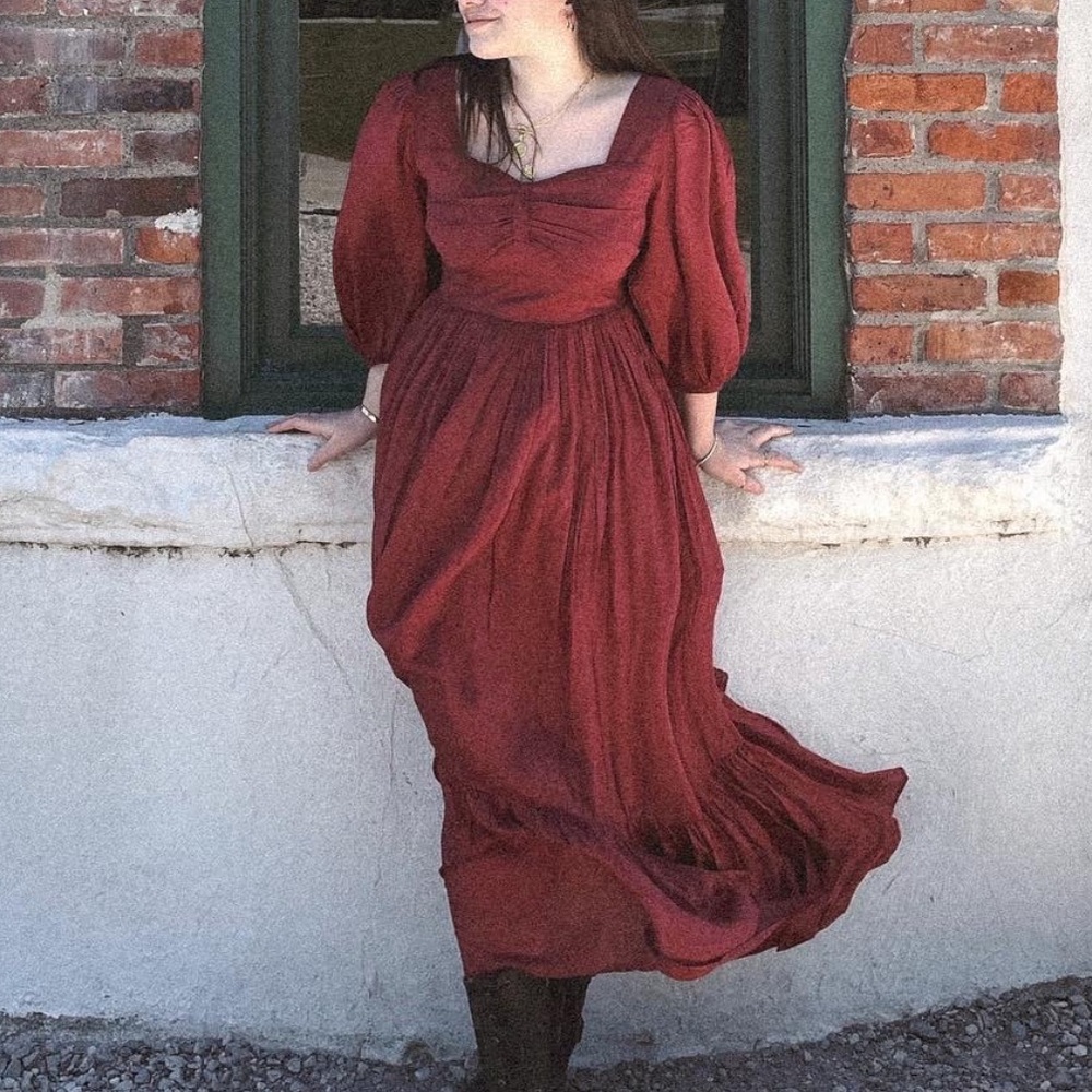 JessaKae Women's Midi Dress in Deep Rose